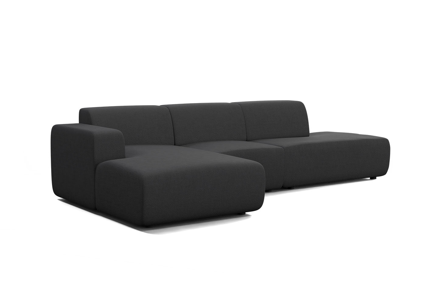 Manouk Harmony loungebank in antraciet met ottomaan - Links